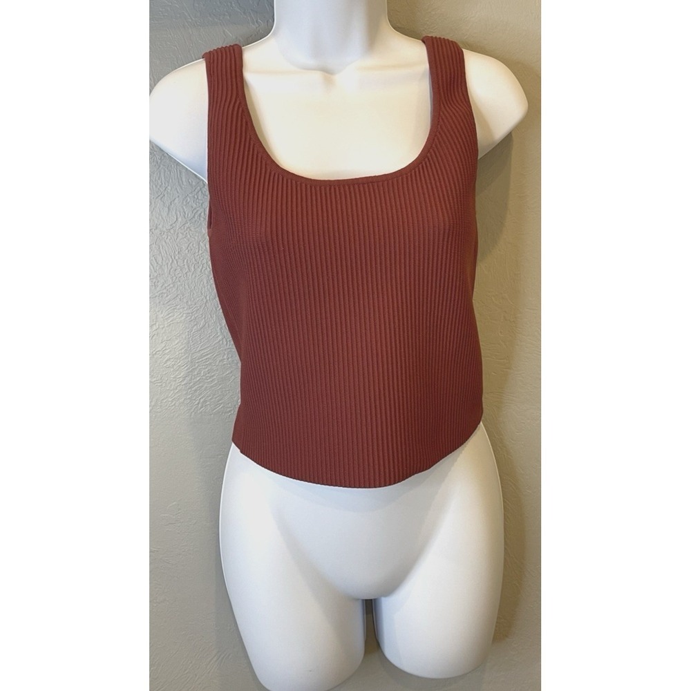 BKE Core Cropped Tank Top Womens Size Medium‎ Pink/ Purple Ribbed Summer Top